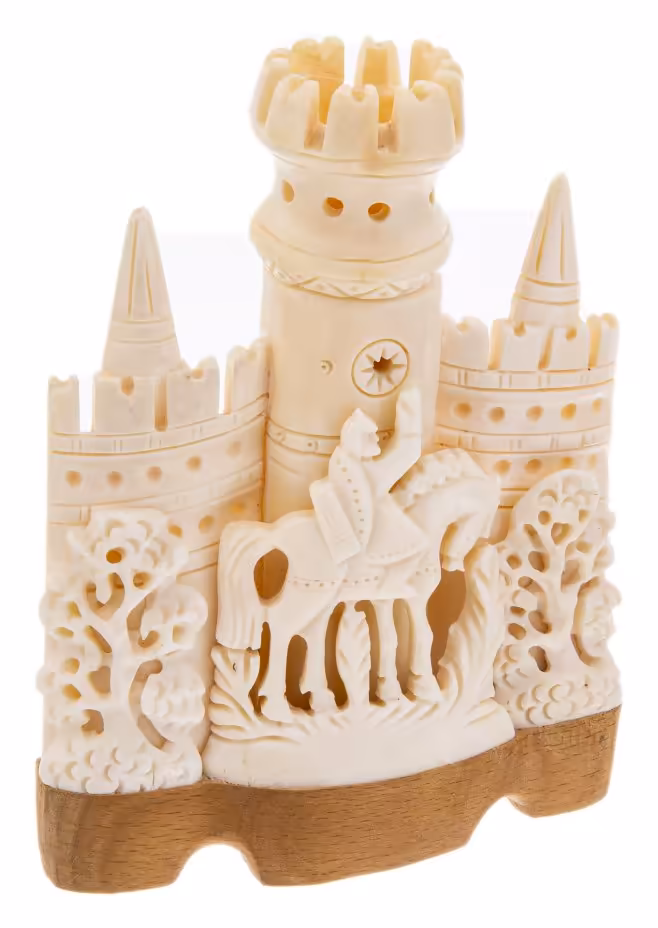 Статуэтка "Замок", кость, дерево, резьба, СССР, 1970-1990 гг.