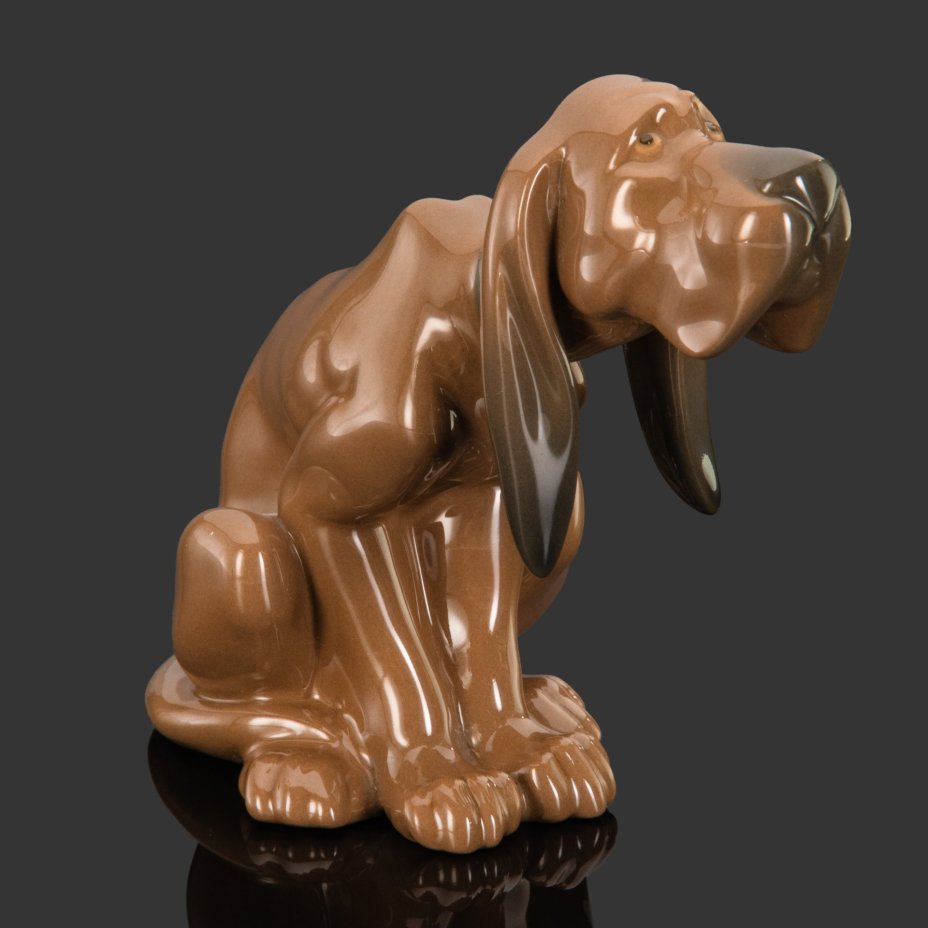 Статуэтка "Timid dog" ("Робкая собака"), скульптор Salvador Debon, фарфор, роспись, Lladro, Испания, 1971-1974 гг.