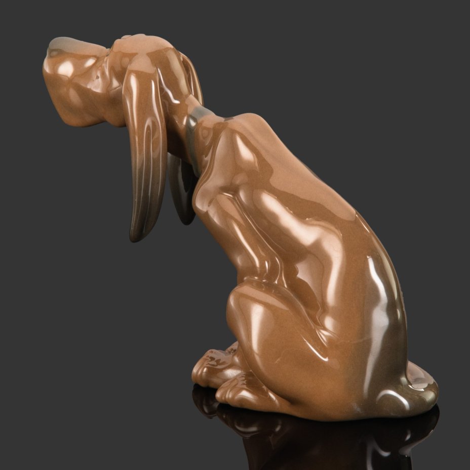 Статуэтка "Timid dog" ("Робкая собака"), скульптор Salvador Debon, фарфор, роспись, Lladro, Испания, 1971-1974 гг.
