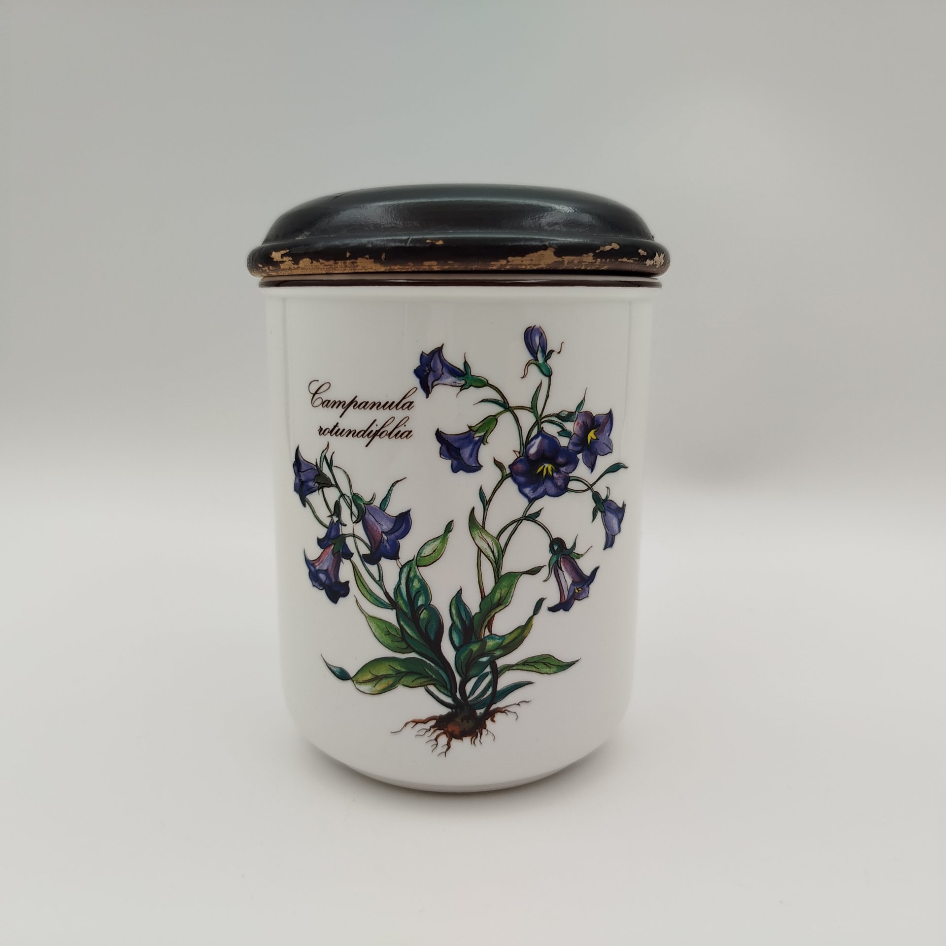 Банка "Campanula rotundifolia" ("Колокольчик круглолистный") для сыпучих продуктов (для чая, специй), серия "Botanica", фарфор, деколь, дерево (крышка), Villeroy & Boch, Villeroy & Boch