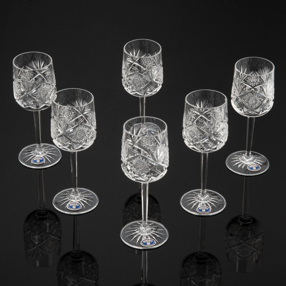 Набор из шести бокалов в оригинальной коробке, Bohemia Crystal (Bohemia Glass)