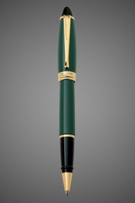 Ручка-роллер Aurora Ipsilon Resin Green GT, в подарочной коробке, Лаки и смолы: лак, позолота, позолота, смола