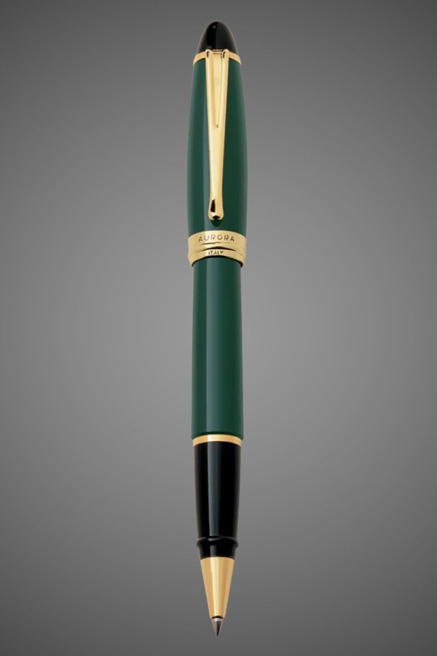 Ручка-роллер Aurora Ipsilon Resin Green GT, в подарочной коробке, Лаки и смолы: лак, позолота, позолота, смола