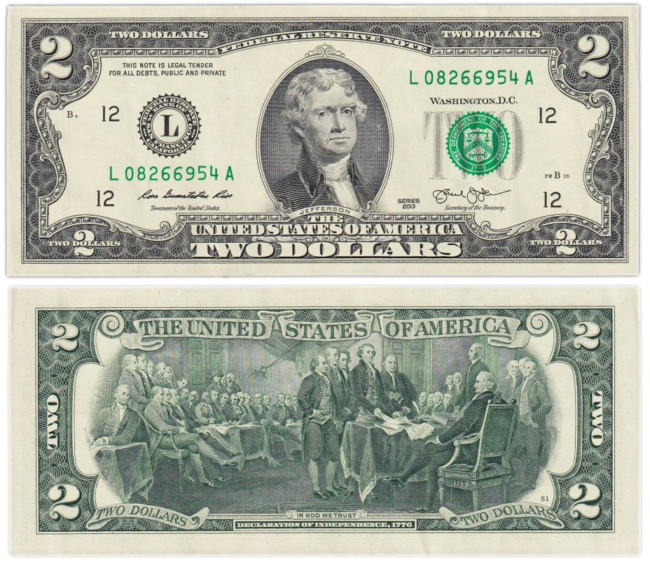 США 2 доллара 2013 (Pick 538) L-Сан Франциско