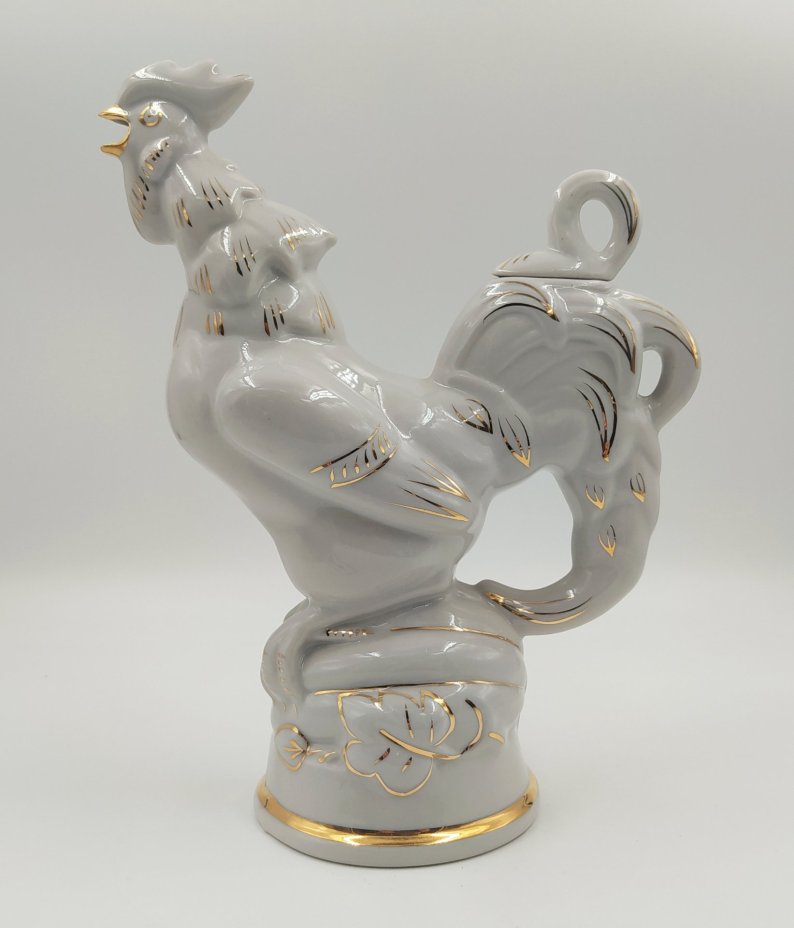 Штоф "Петух", фарфор, золочение, Городницкий фарфоровый завод, СССР, 1960-1970 гг.