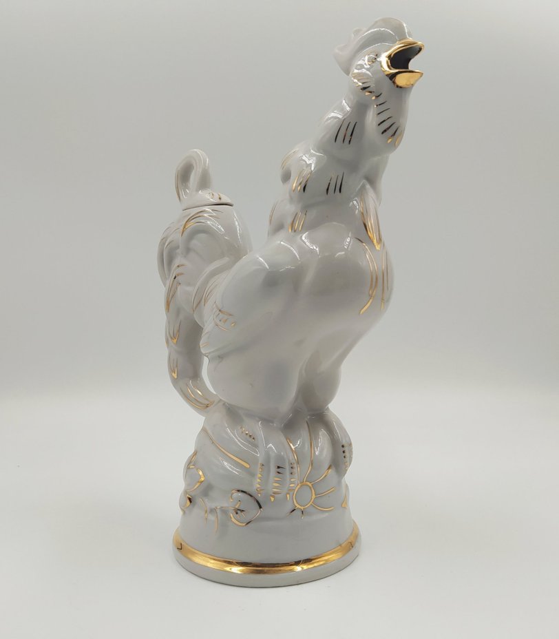 Штоф "Петух", фарфор, золочение, Городницкий фарфоровый завод, СССР, 1960-1970 гг., Городницкий фарфоровый завод