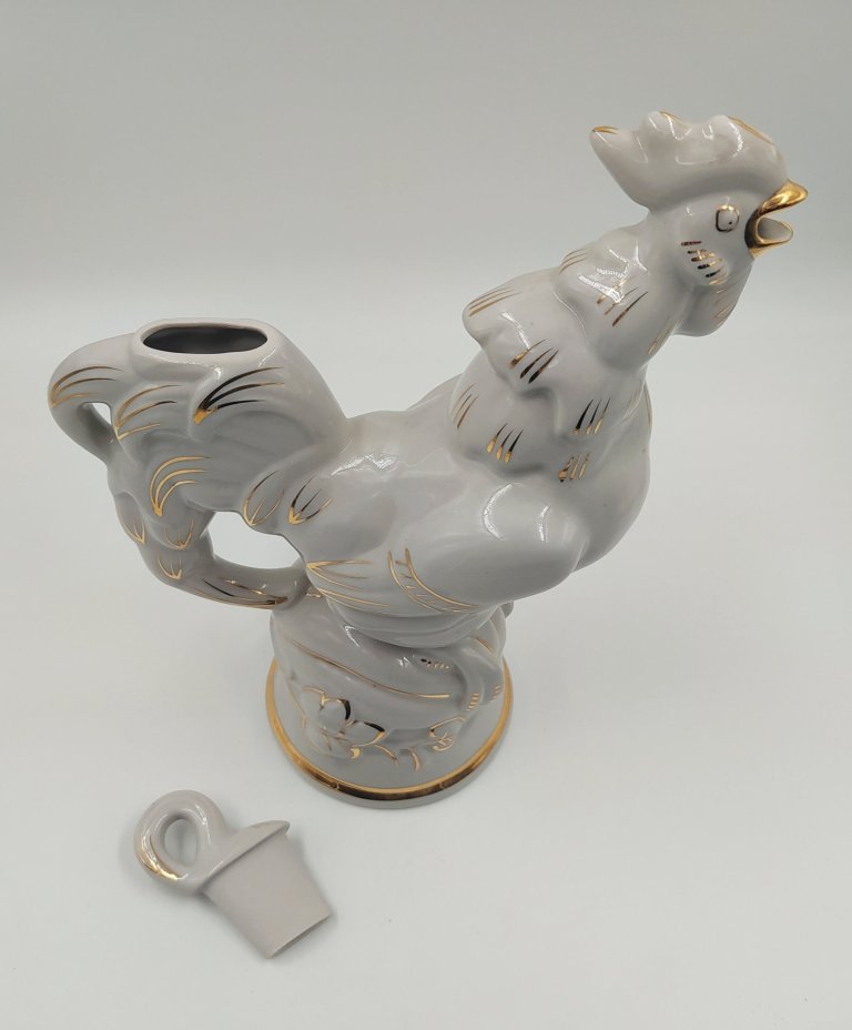Штоф "Петух", фарфор, золочение, Городницкий фарфоровый завод, СССР, 1960-1970 гг., Городницкий фарфоровый завод