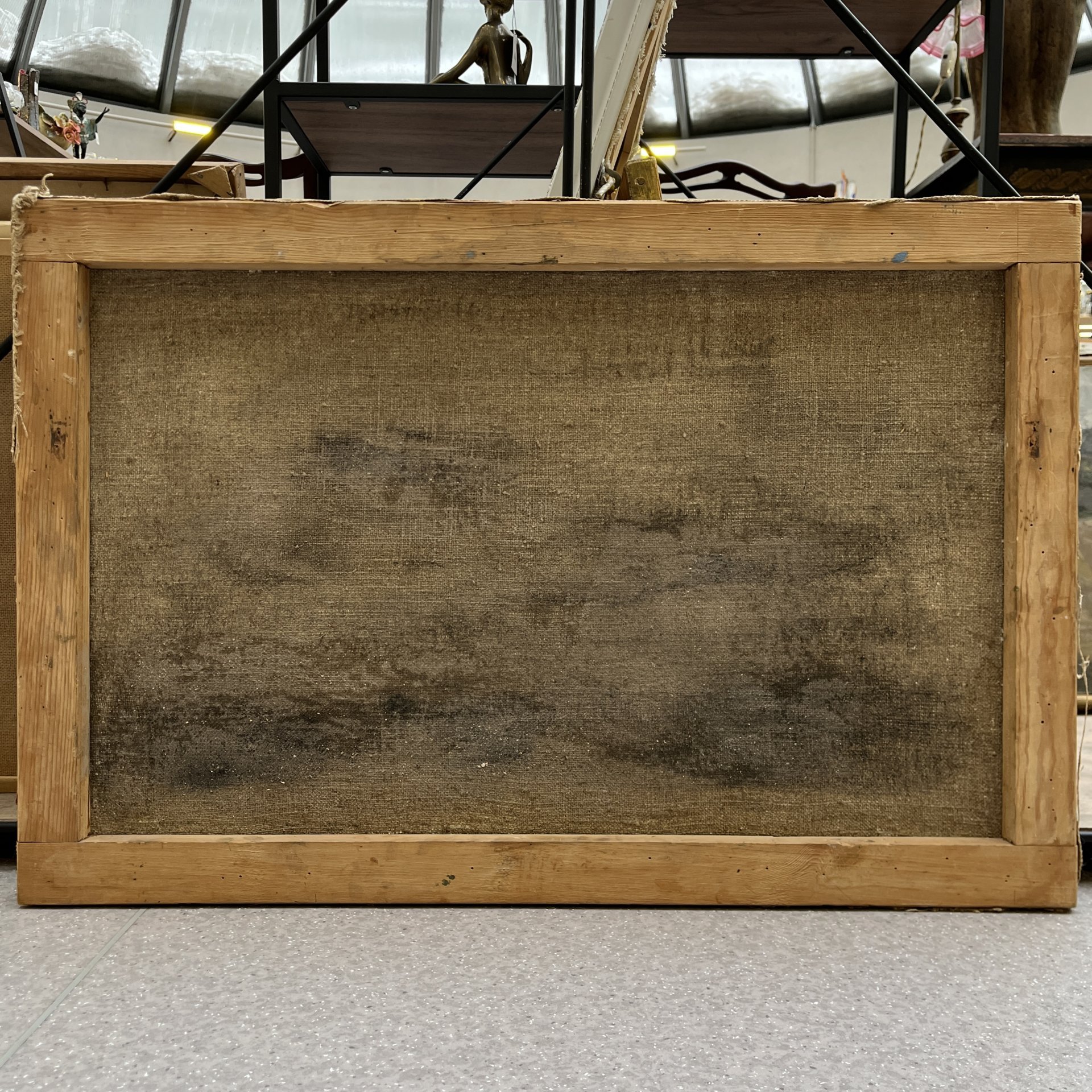 Картина "Лесной пейзаж", неизвестный художник, холст, масло, деревянный подрамник, СССР, 1950-1980 гг.