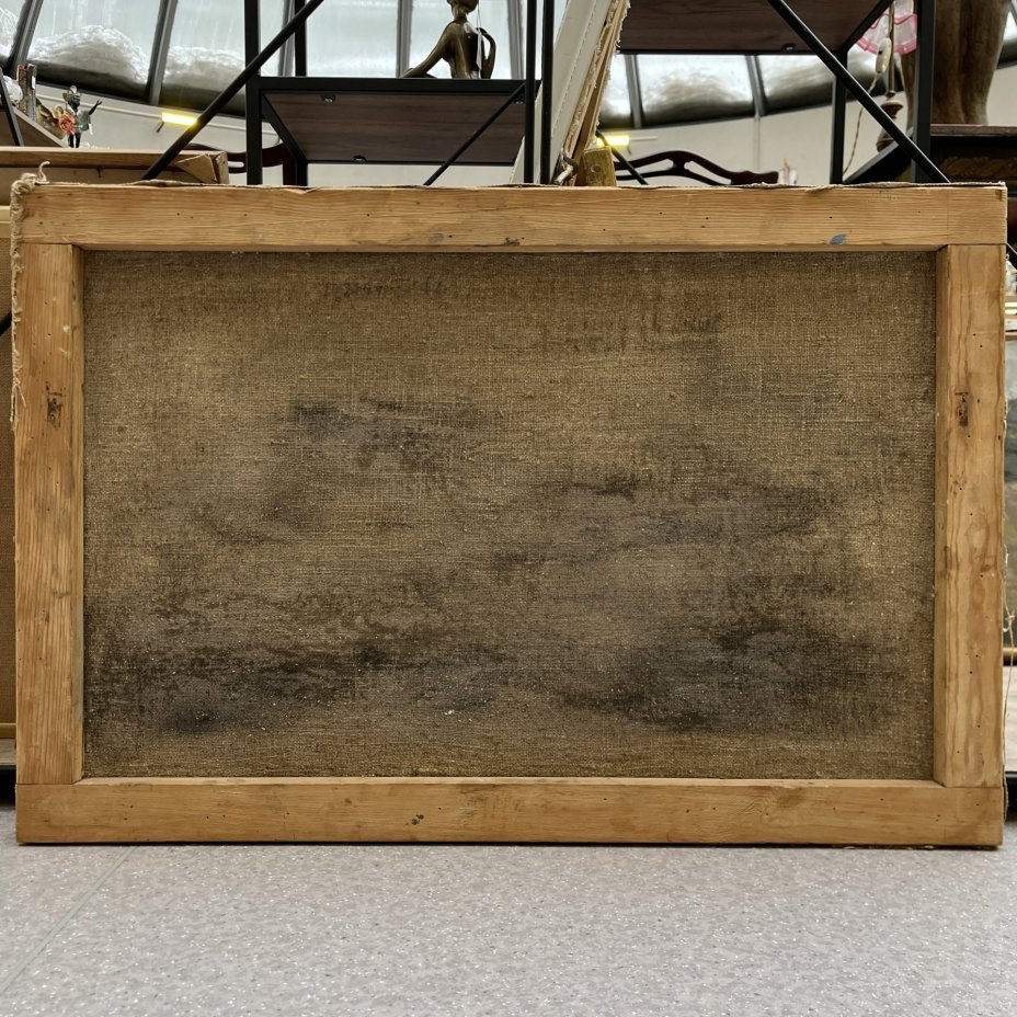 Картина "Лесной пейзаж", неизвестный художник, холст, масло, деревянный подрамник, СССР, 1950-1980 гг.