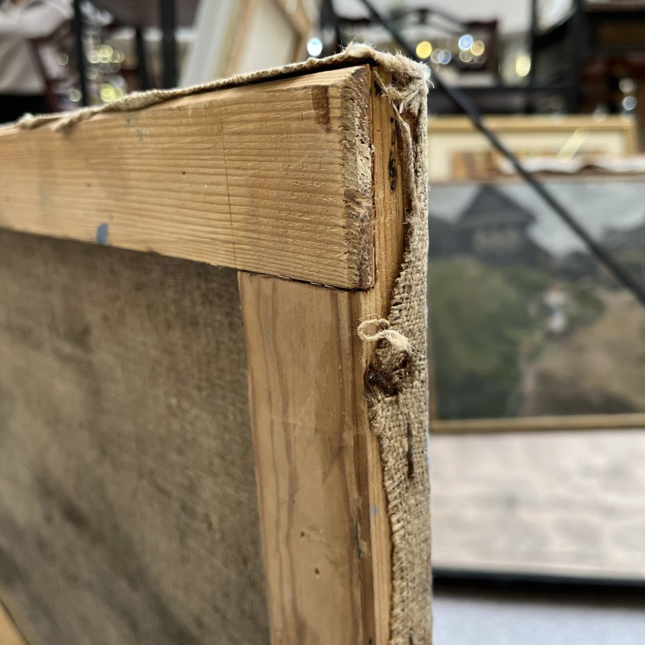 Картина "Лесной пейзаж", неизвестный художник, холст, масло, деревянный подрамник, СССР, 1950-1980 гг.