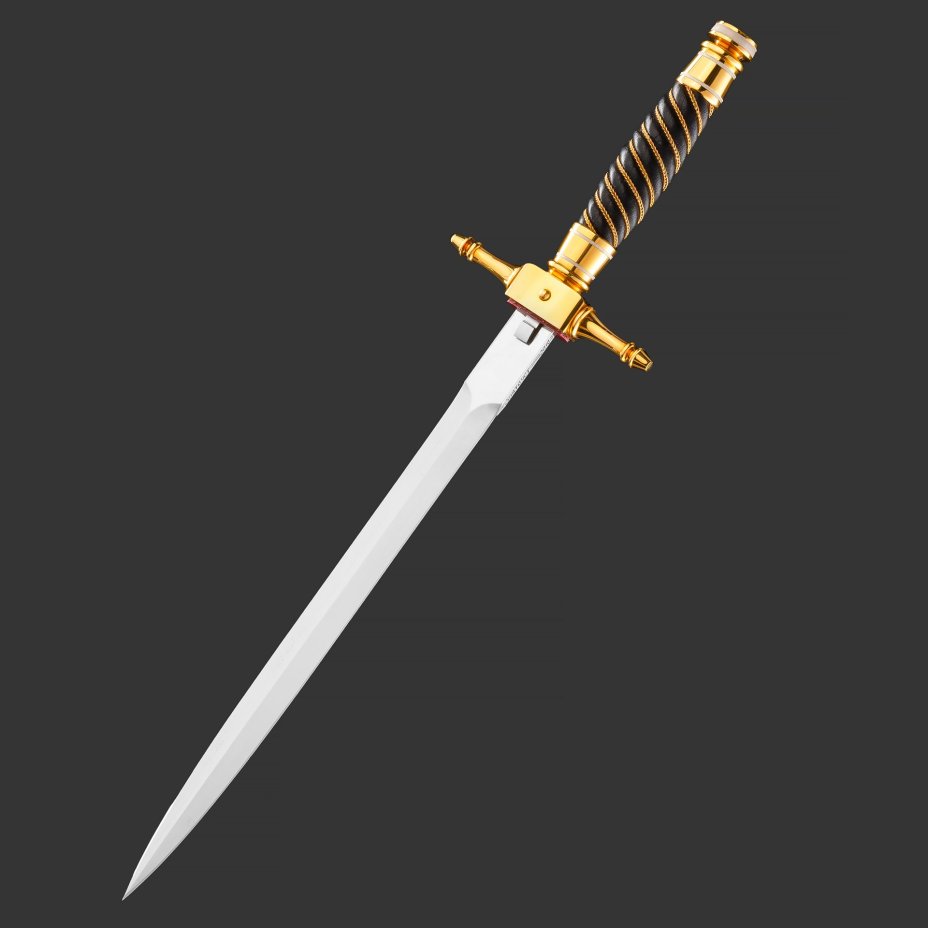 Кортик "65 лет Победы", сталь, латунь, дерево, кожа, золочение; в деревянном подарочном коробе с бархатным ложементом, Российская Федерация, 2010 г.