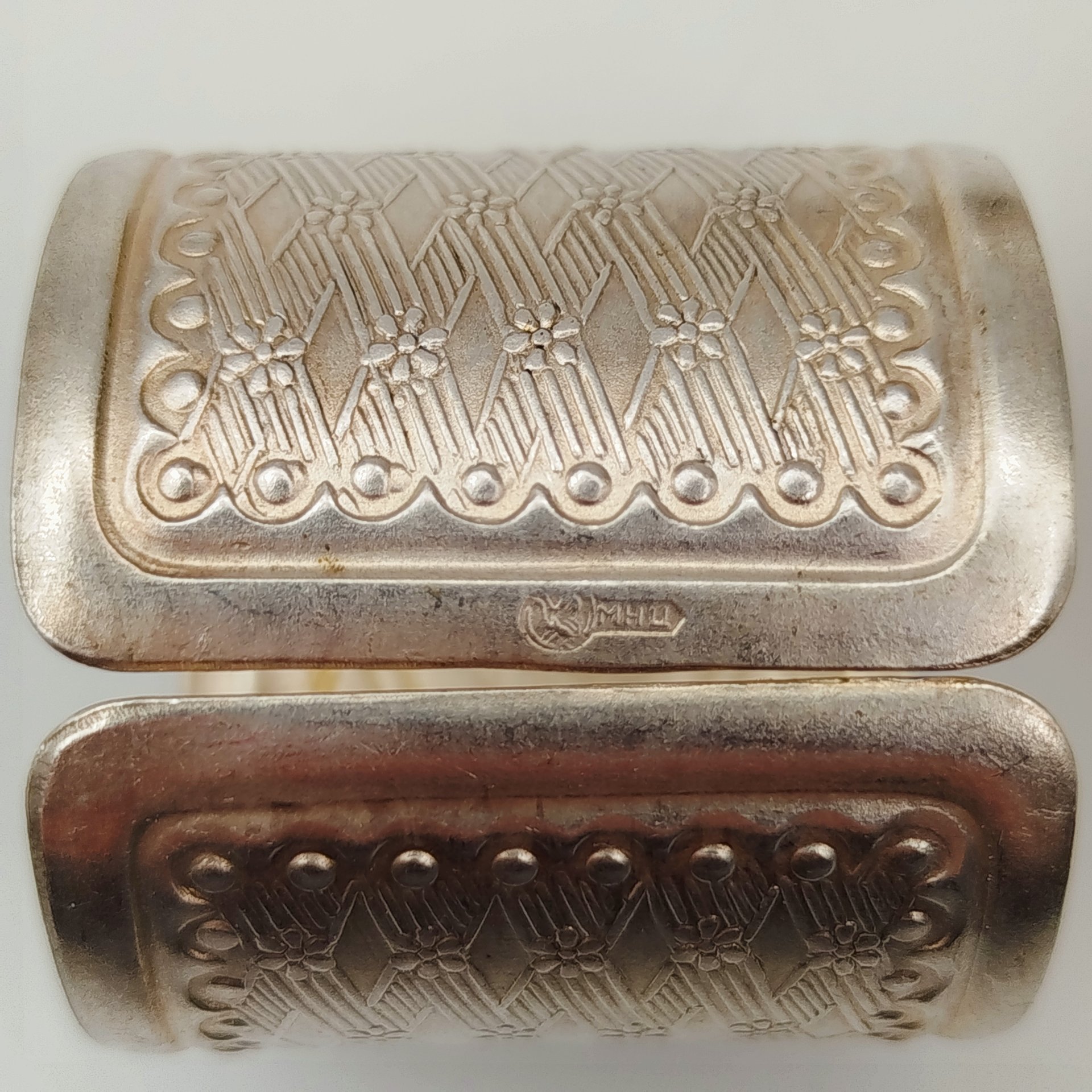 Набор винтажных колец для салфеток на 6 персон, украшенных растительным декором