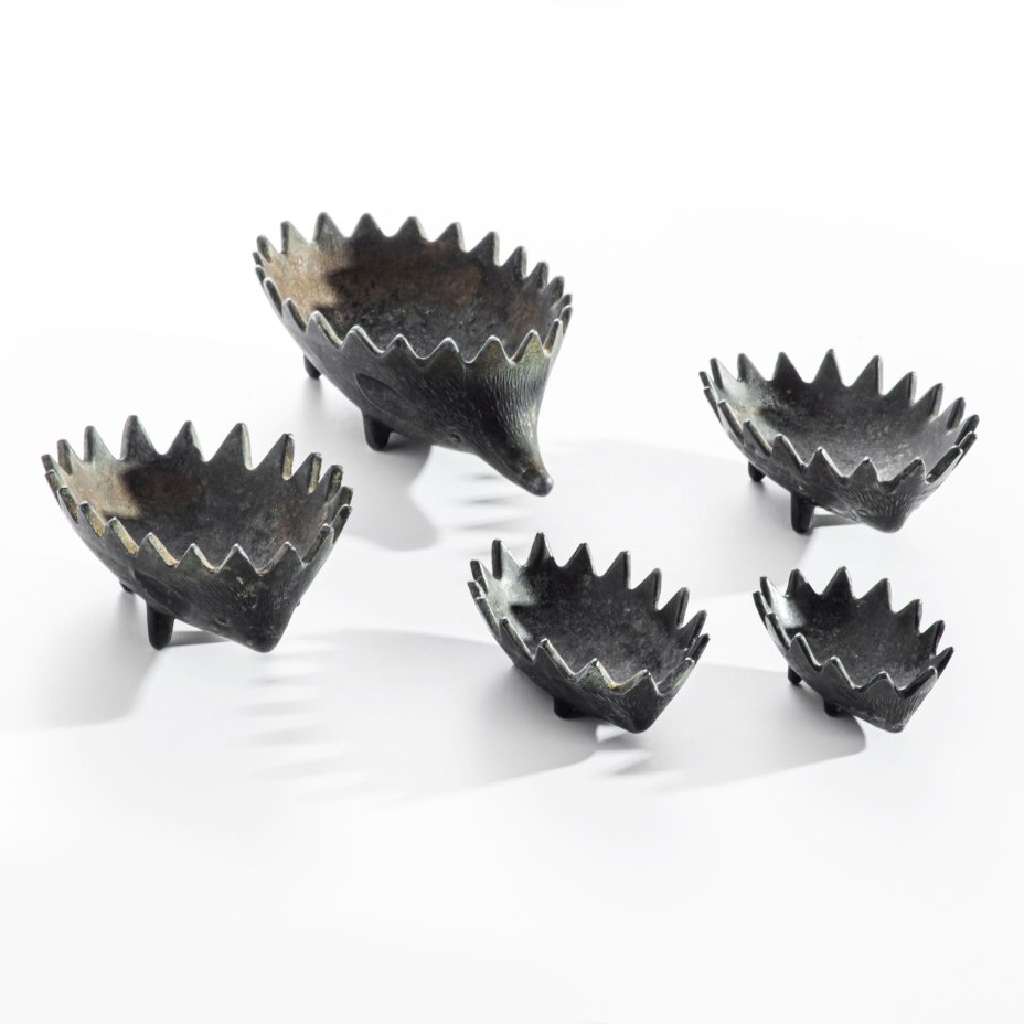 Набор пепельниц "Ёжики", силумин, крашение, СССР, 1970-1990 гг.