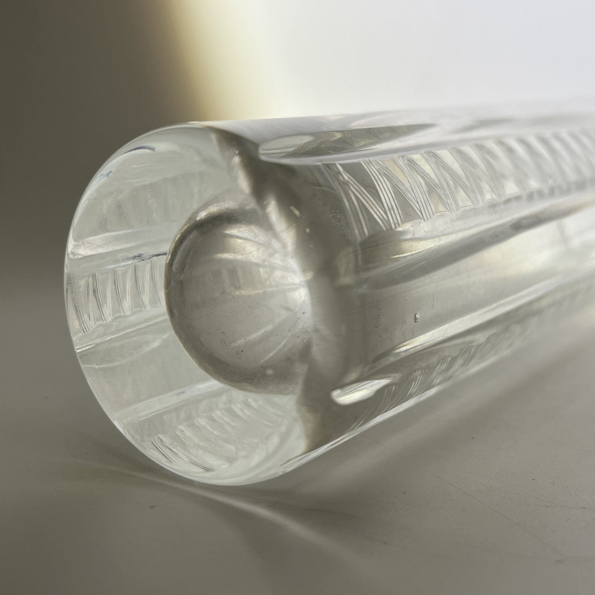 Ваза "Вертикальные полосы", автор Л.О. Юрген, хрусталь, алмазная грань, Ленинградский завод художественного стекла (ЛЗХС), СССР, 1960-1980 гг.