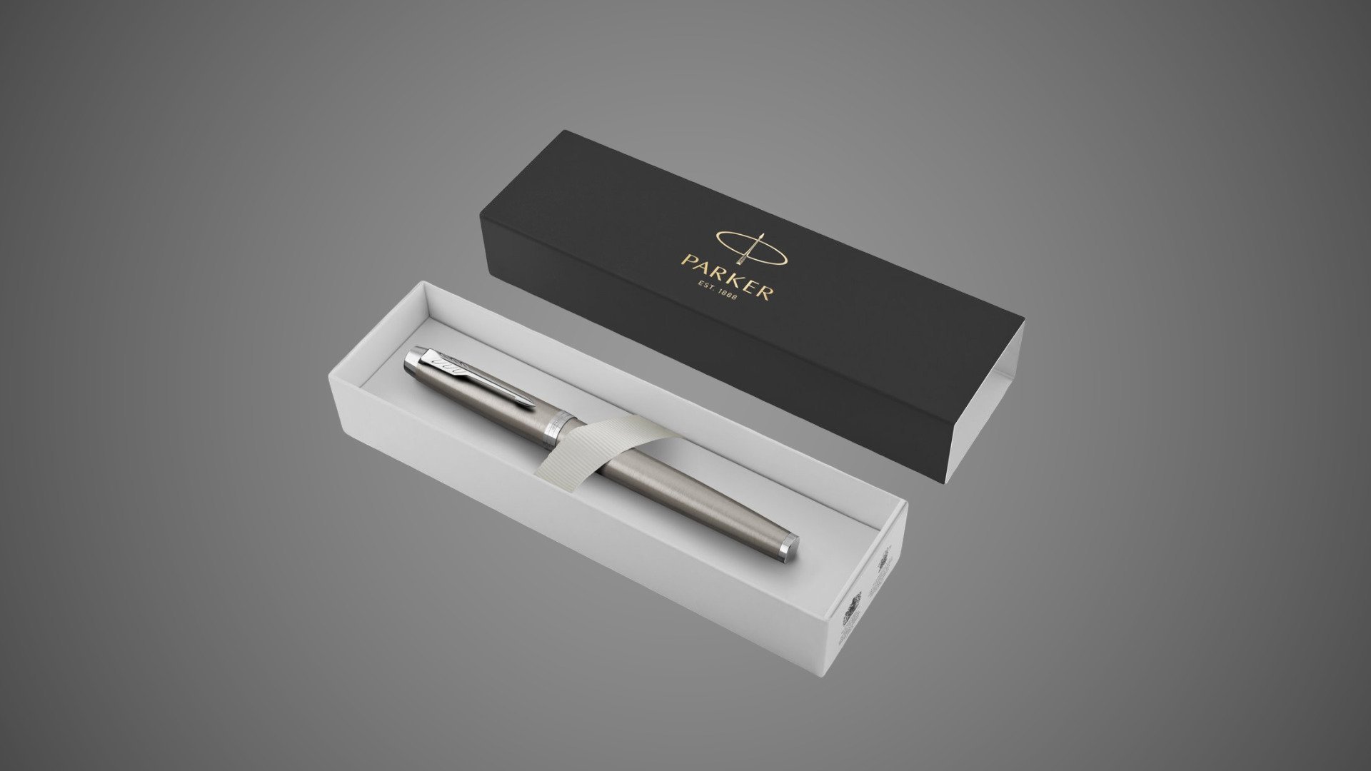 Ручка-роллер Parker IM Stainless Steel CT, стержень: F, цвет чернил: black, в подарочной упаковке., Пластик и полимеры: пластик, сталь, хром