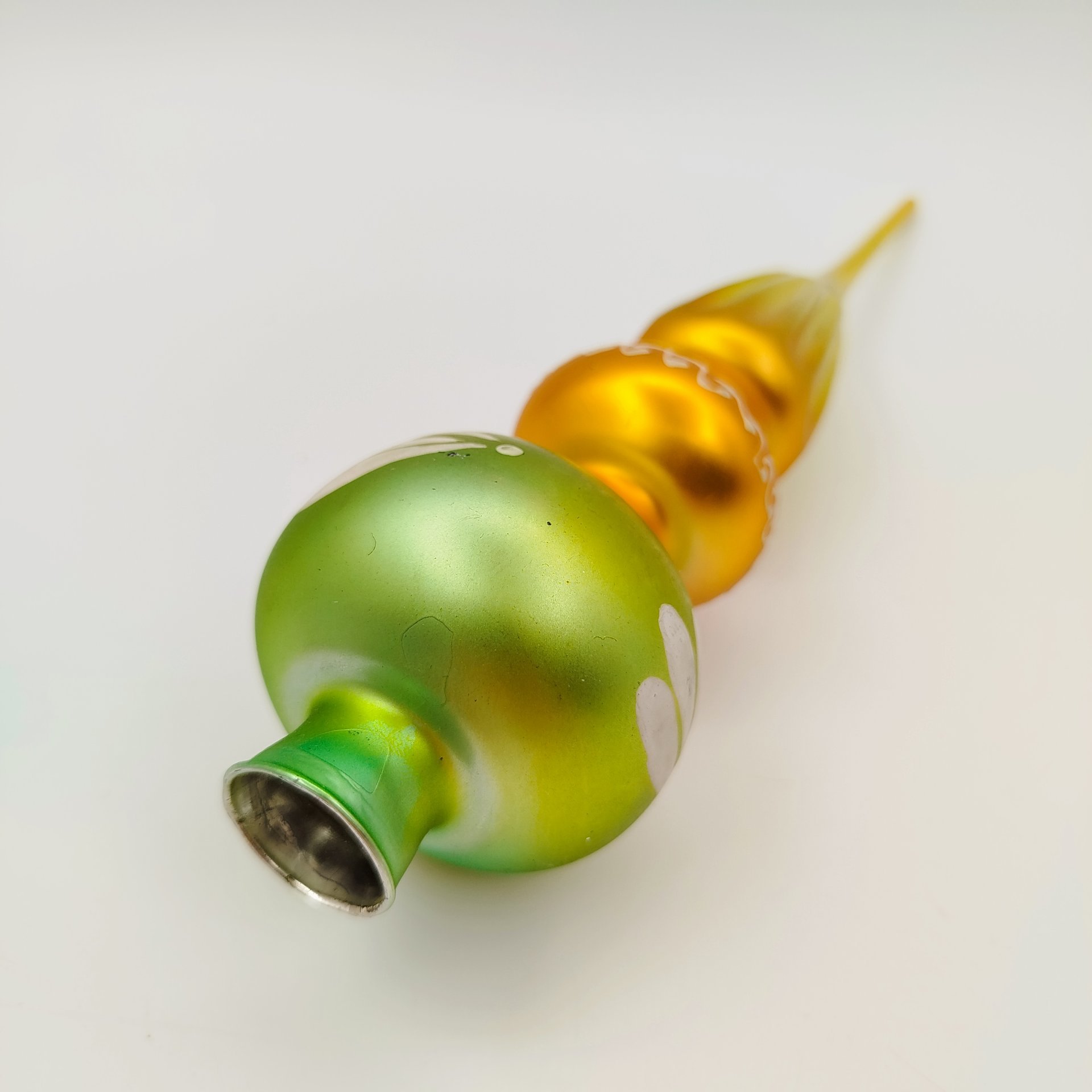 Игрушка елочная "Пика" (навершие/наконечник на елку), стекло, роспись, СССР, 1960-1980 гг.