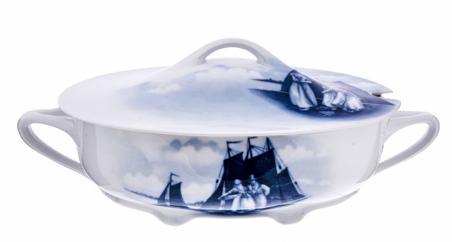 Супница с блюдом-подставкой из серии "Old dutch", фарфор, роспись, мануфактура "Rosenthal", Германия, 1891-1906 гг., Rosenthal (Розенталь)