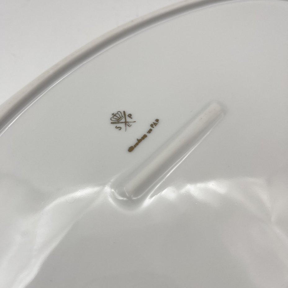 Блюдо сервировочное овальной формы из сервиза "Гейша", фарфор, люстр, деколь, золочение, Spezial Eisenberg Porzellan (SEP), ГДР, 1960-1980 гг.