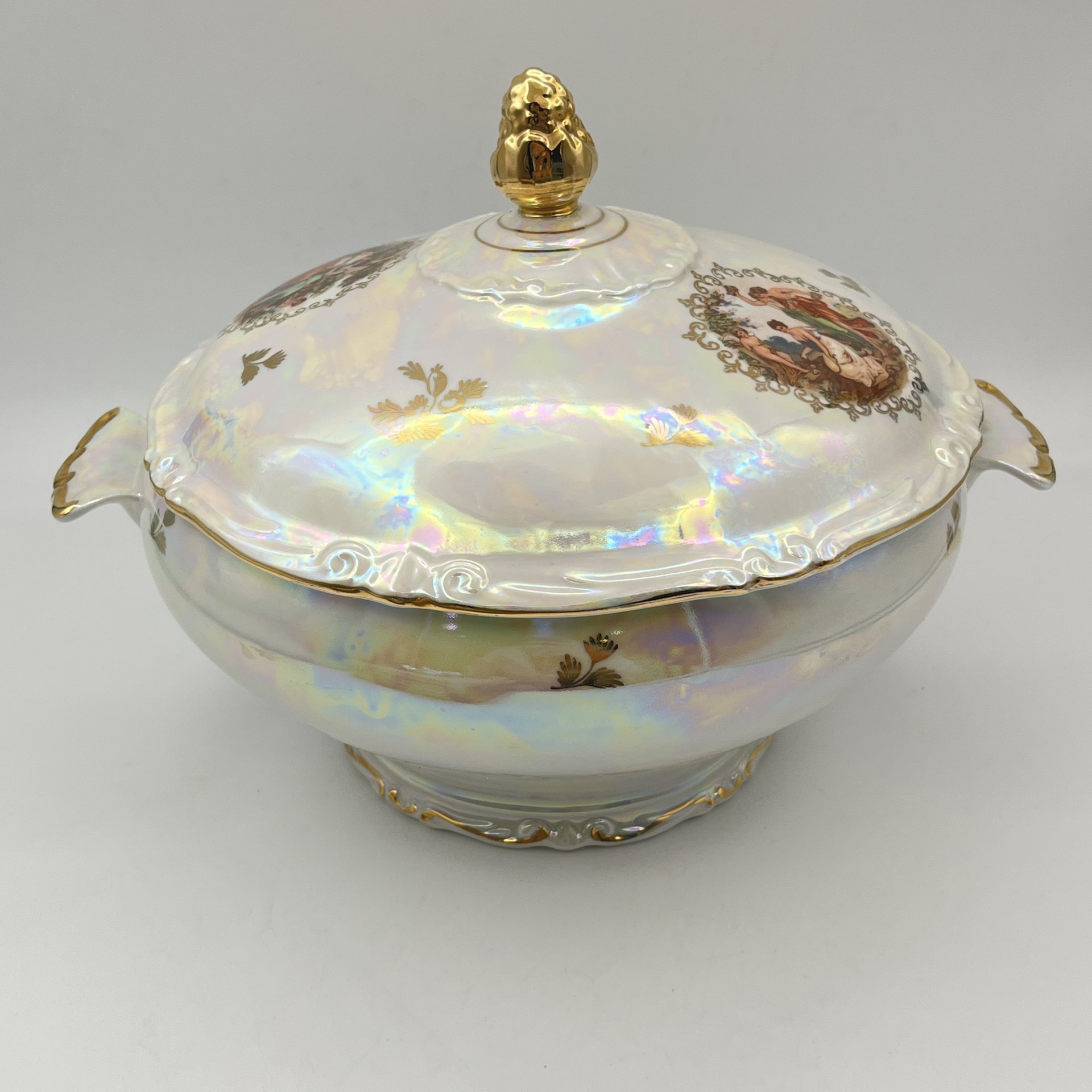 Супница "Мадонна", фарфор, деколь, люстр, золочение, Kahla, ГДР, 1960-1980 гг.