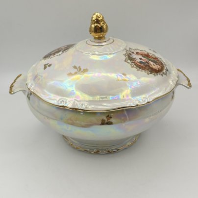 Супница "Мадонна", фарфор, деколь, люстр, золочение, Kahla, ГДР, 1960-1980 гг., Kahla