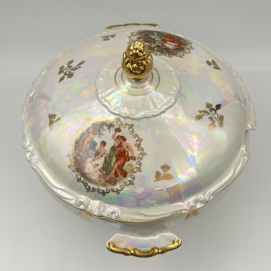Супница "Мадонна", фарфор, деколь, люстр, золочение, Kahla, ГДР, 1960-1980 гг., Kahla