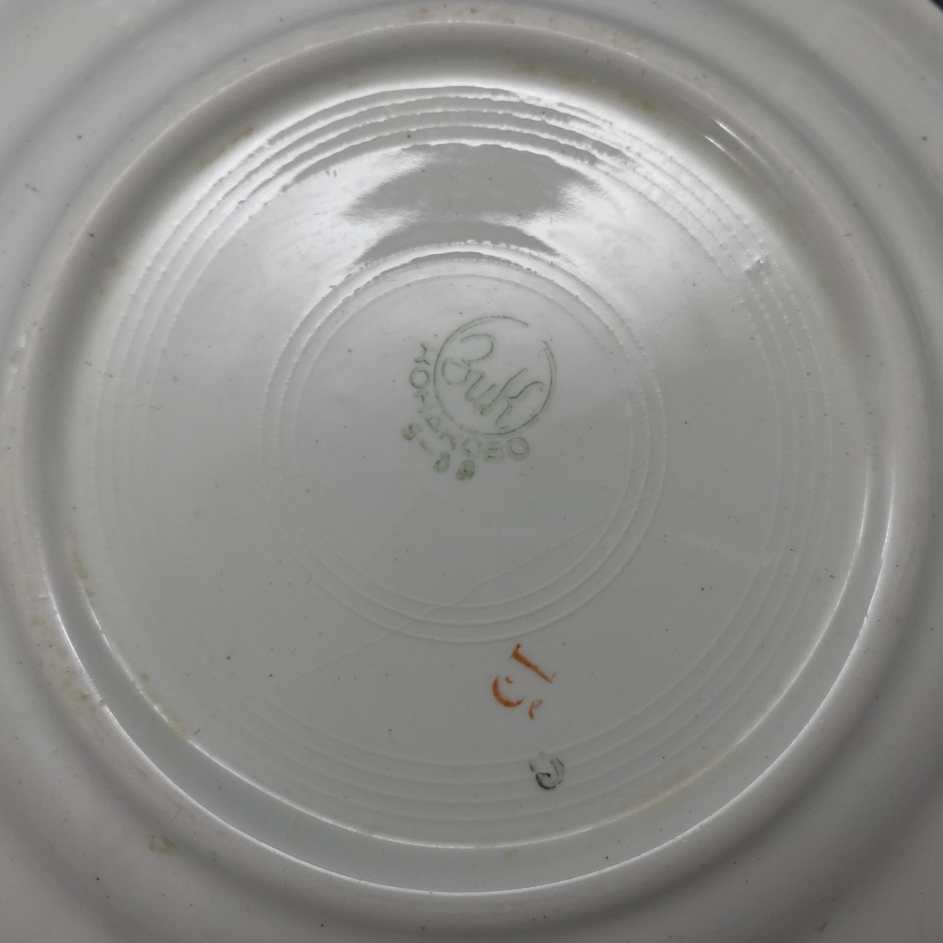 Набор из 2-х тарелок (обеденной и десертной) с цветочным декором, Конаковский фаянсовый завод им. М.И. Калинина (ЗиК Конаково)