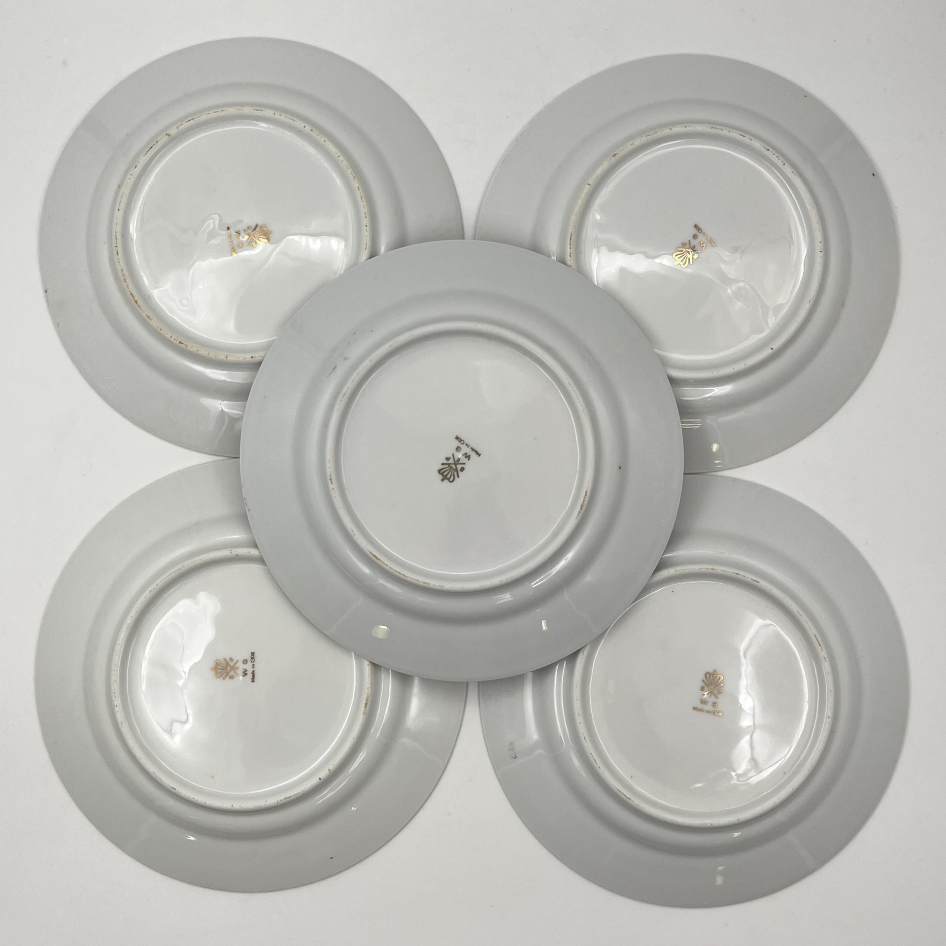 Сервиз чайный с цветочным декором на 5 персон (24 предмета), фарфор, крытье, люстр, деколь, золочение, Spezial Eisenberg Porzellan (SEP), ГДР, 1973-1976 гг.