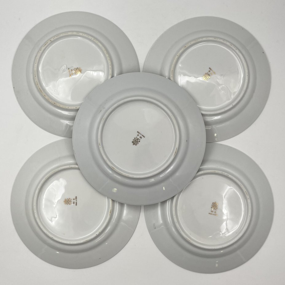 Сервиз чайный с цветочным декором на 5 персон (24 предмета), фарфор, крытье, люстр, деколь, золочение, Spezial Eisenberg Porzellan (SEP), ГДР, 1973-1976 гг.
