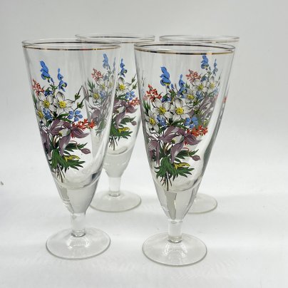 Набор из 4 бокалов с цветочным декором