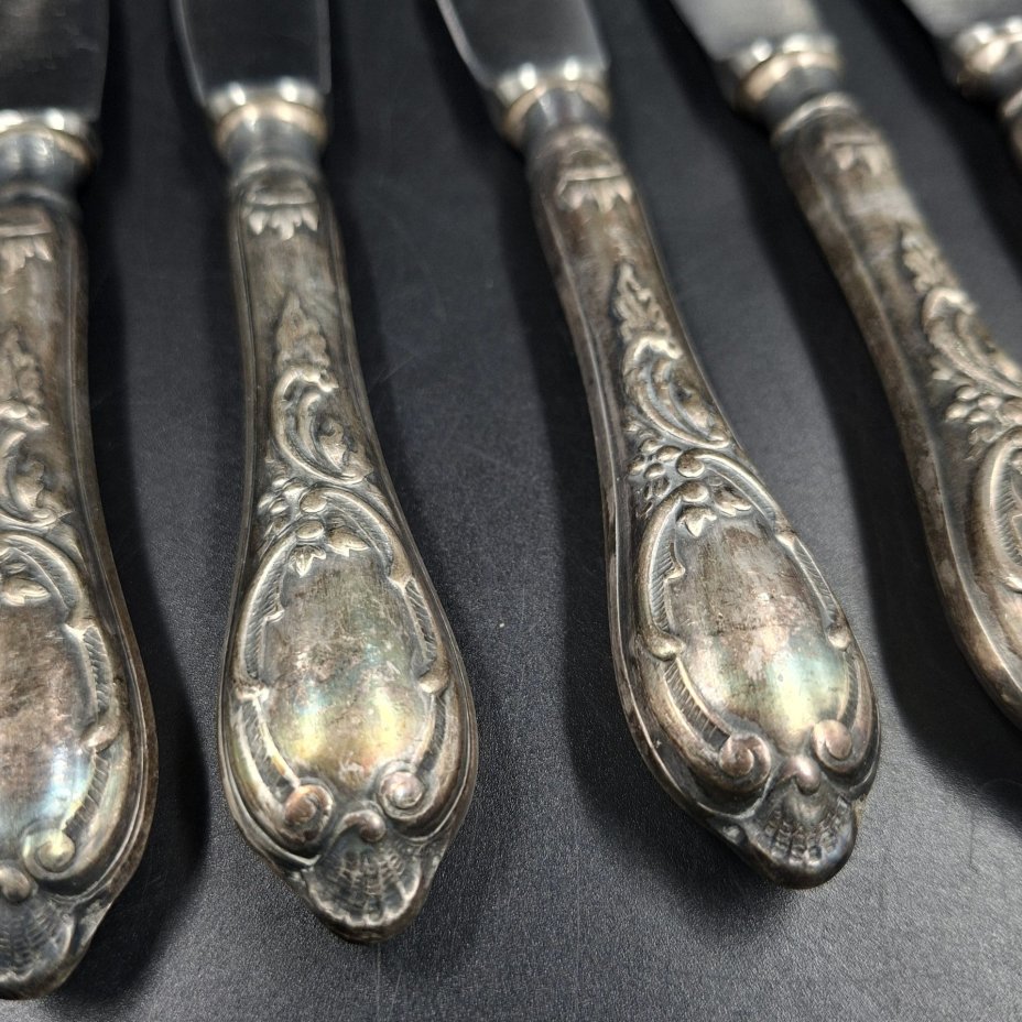 Набор из шести десертных/закусочных ножей с растительным декором