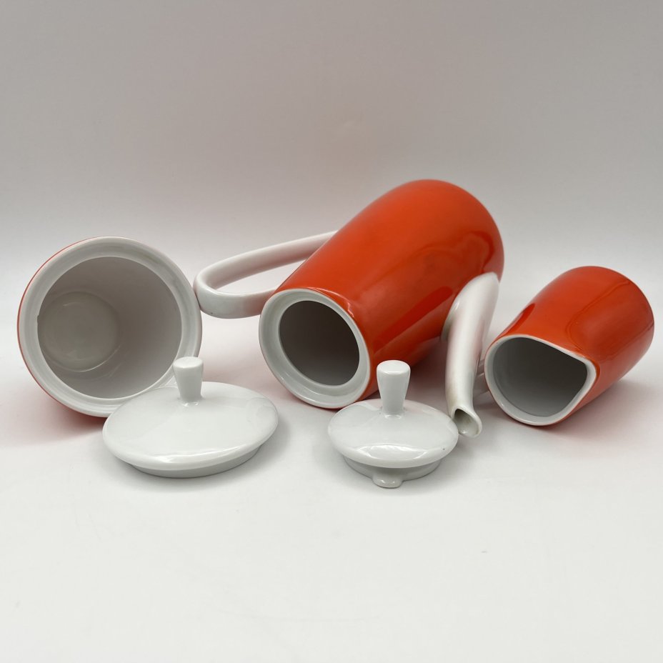 Кофейный набор в стиле минимализм: кофейник, молочник, сахарница (3 предмета)