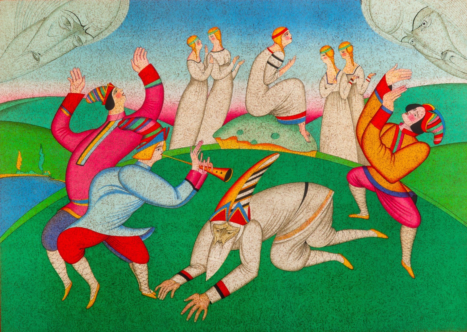 Литография "Весна священная" (из серии "Балеты Стравинского"), 27 из 128, Шемякин Михаил Михайлович, бумага, литография, оформлена в раму и паспарту, под стеклом, СССР, 1981-1990 гг.