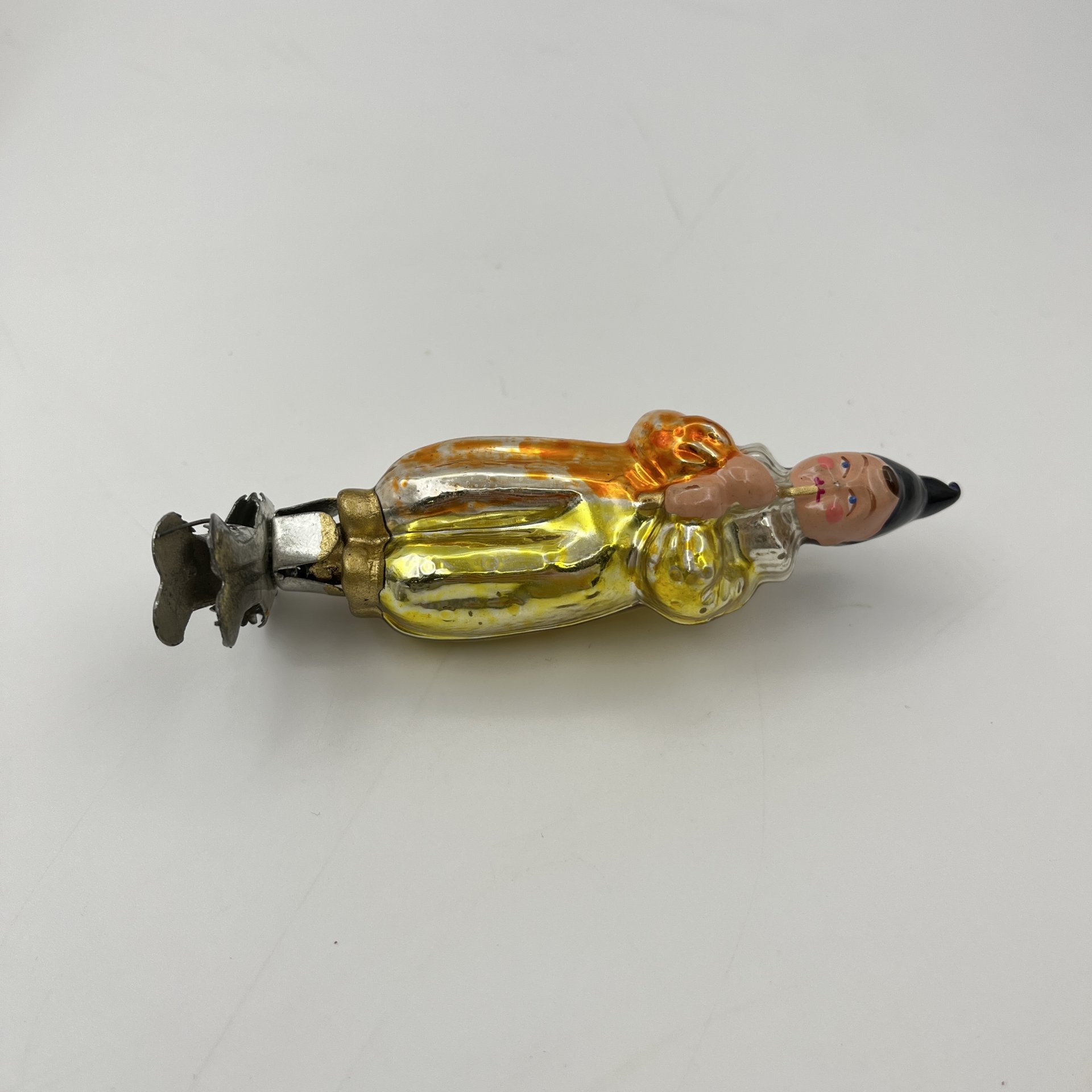 Игрушка ёлочная "Мальчик с дудочкой", стекло, металл, роспись, СССР, 1950-1960 гг.