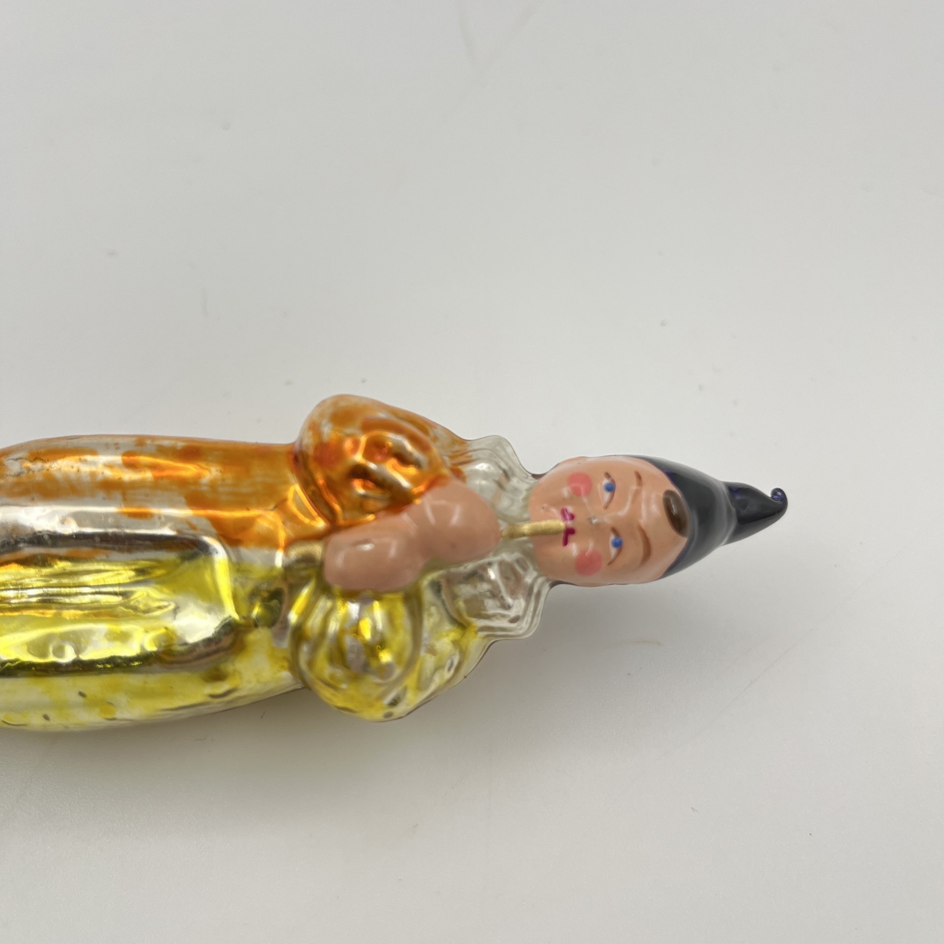 Игрушка ёлочная "Мальчик с дудочкой", стекло, металл, роспись, СССР, 1950-1960 гг.