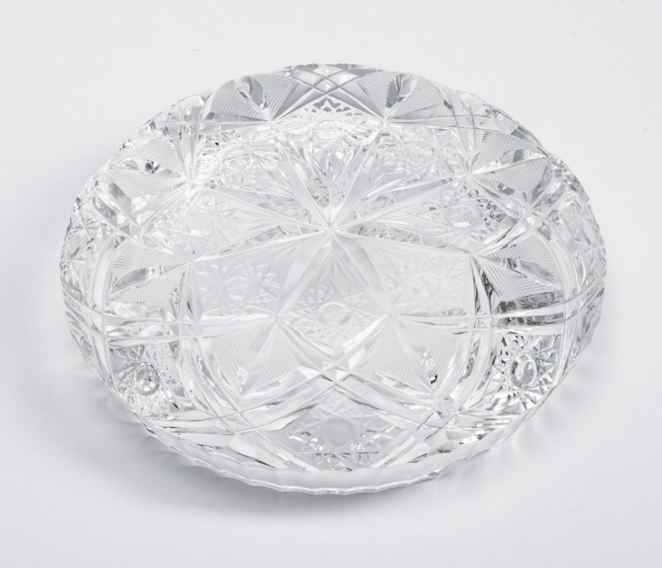 Пепельница с рельефным декором, стекло, СССР, 1970-1990 гг.