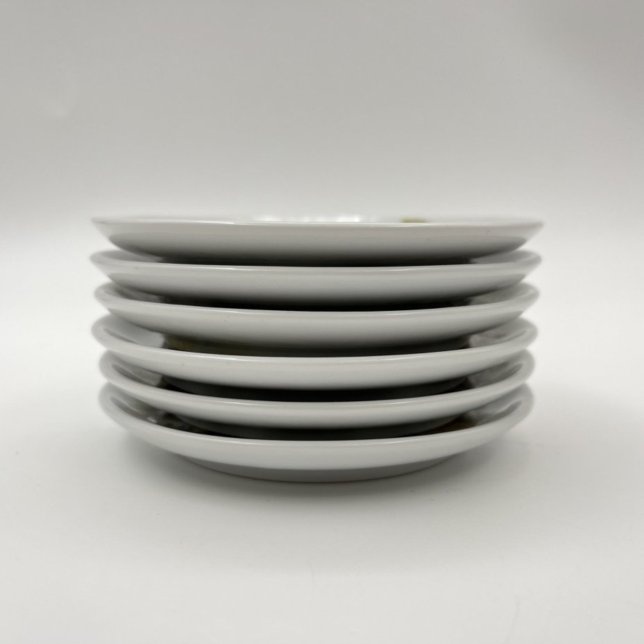 Набор из 6-ти розеток (блюдец), украшенных изображением лесных обитателей