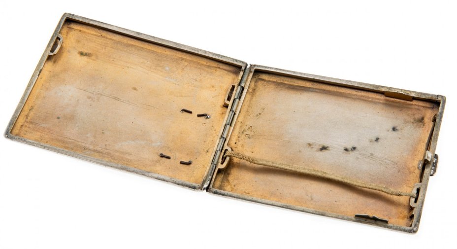 Портсигар с монограммой, серебро 835 пр., золочение, Австрия, 1940-1960 гг.