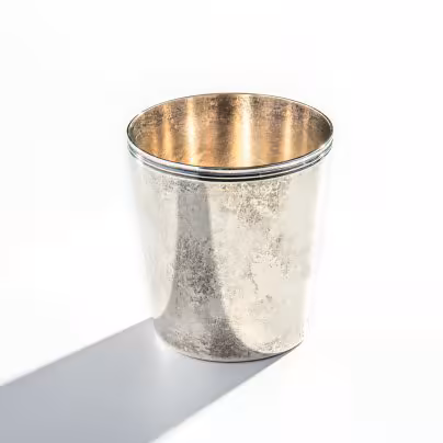Стакан с лаконичным дизайном, металл, глубокое серебрение, фирма "Christofle", Франция, 1980-1990 гг., Christofle