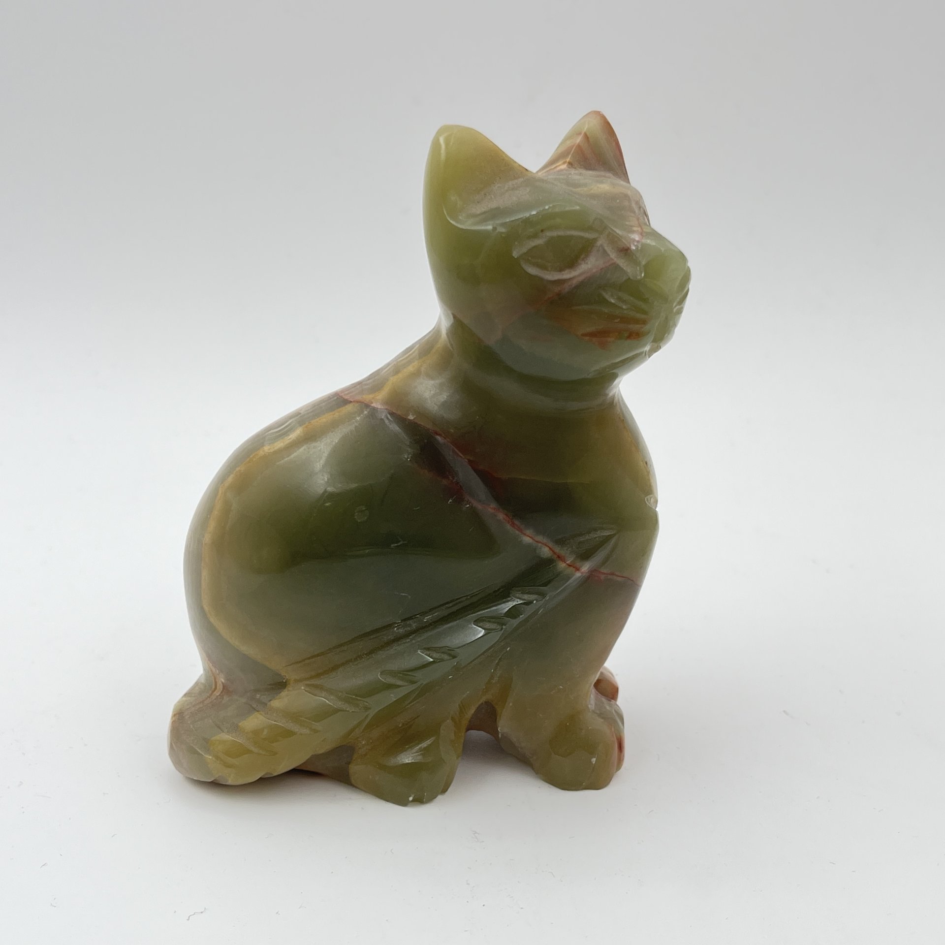 Статуэтка "Котёнок", натуральный камень (оникс), резьба, Азия, 2000-2015 гг.