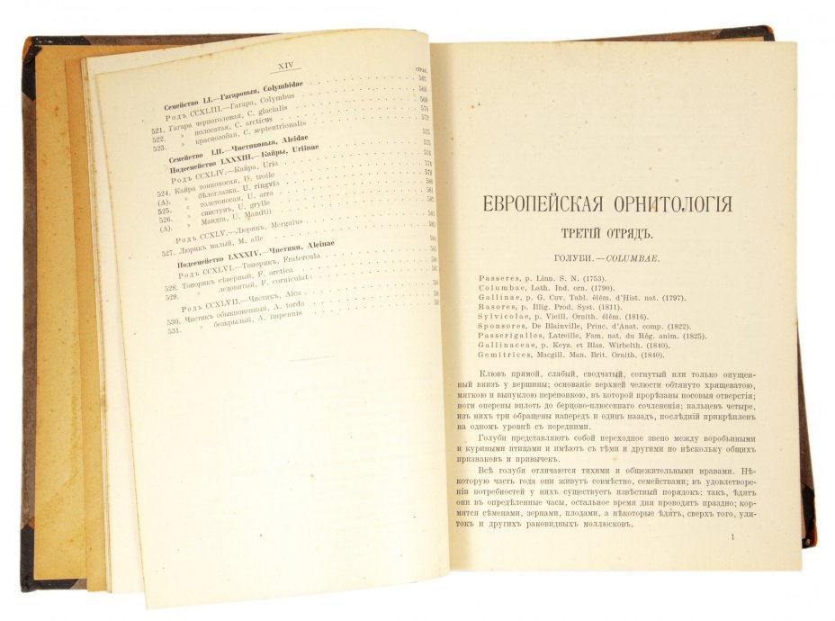 "Европейская орнитология или систематическое описание птиц" с атласом,  2 т., бумага, Российская Империя, Швеция, 1914-1915 гг.