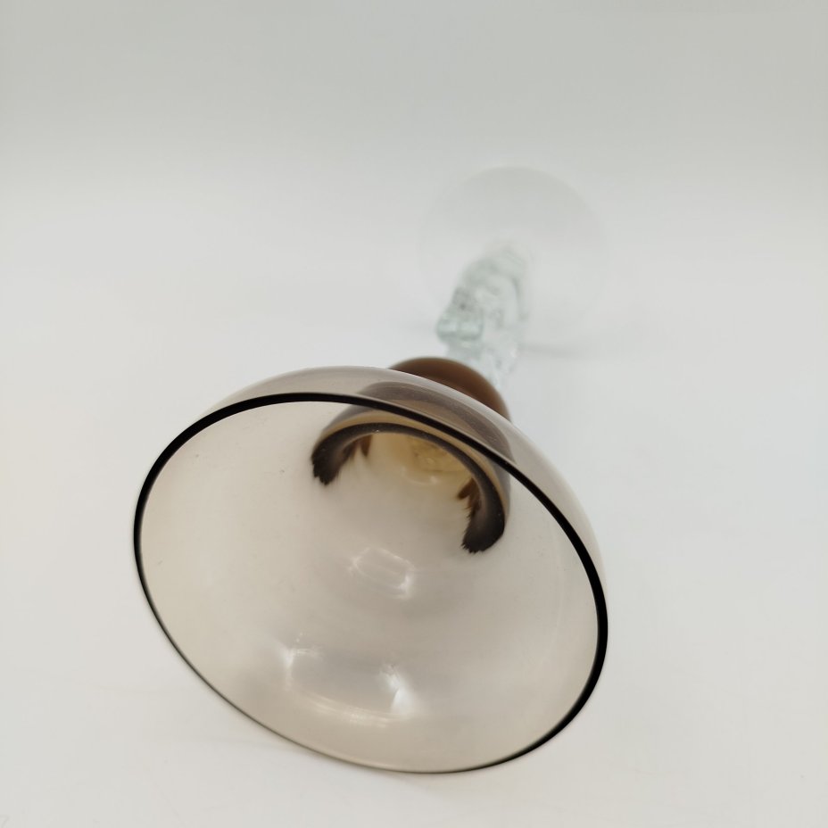 Подсвечник "Птица счастья" дымчатого оттенка, цветное стекло, Гусевской хрустальный завод (Гусь-Хрустальный), Российская Федерация, 1991-2010 гг.