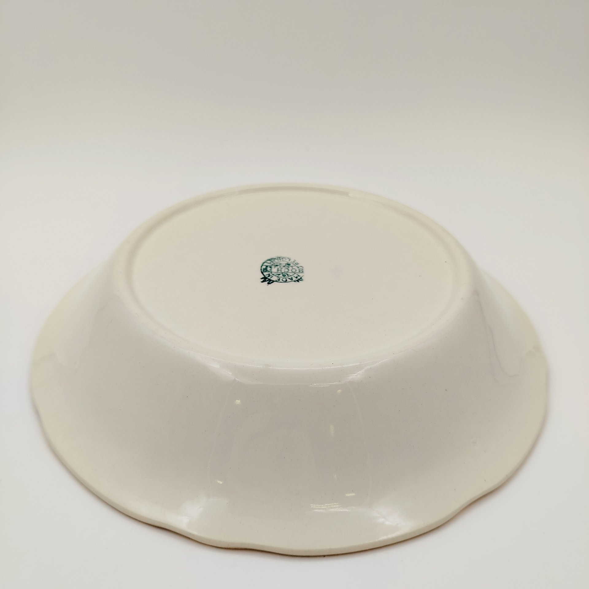 Сервировочное блюдо с цветочным декором, фаянс, деколь, золочение, Boch Freres Keramis, Бельгия, 1960-1980 гг.