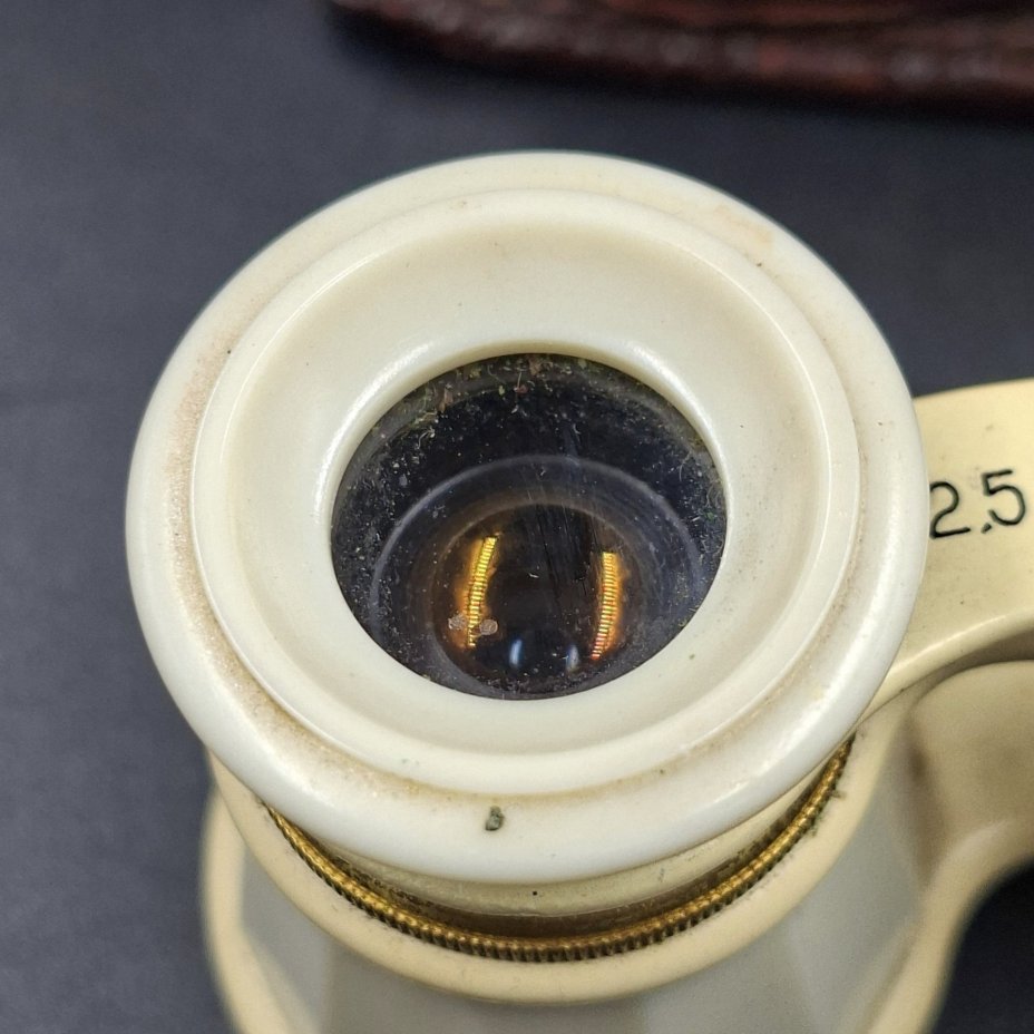 Бинокль театральный в кофре, металл, пластик, стекло, искусственная кожа, Лыткаринский завод оптического стекла (ЛЗОС), СССР, 1954 г.