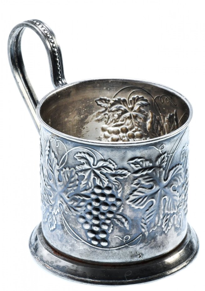 Подстаканник "Виноград", мельхиор, СССР, 1957 г.