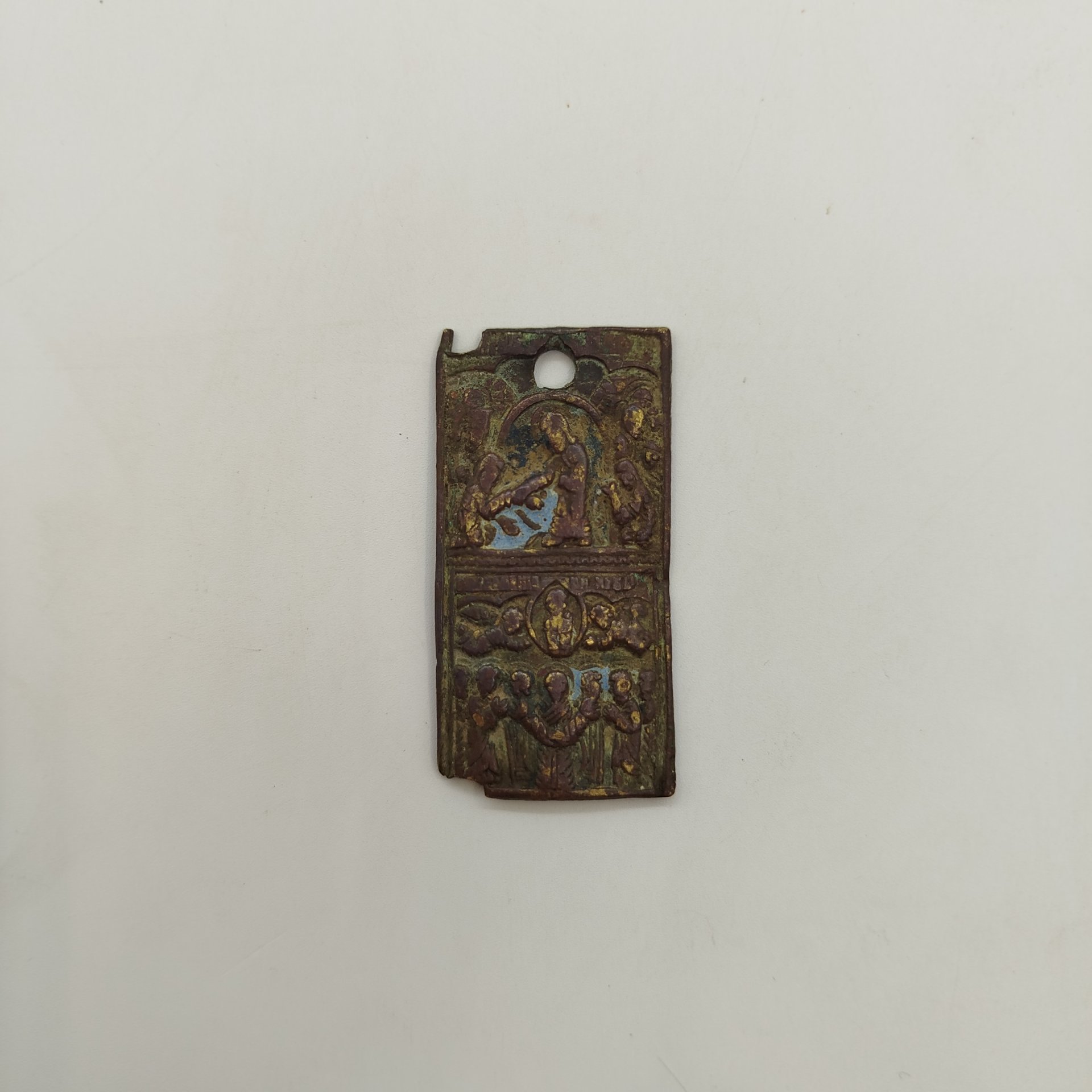 Набор из 2 створок складня, латунь, эмаль, Российская империя, 1850-1900 гг.