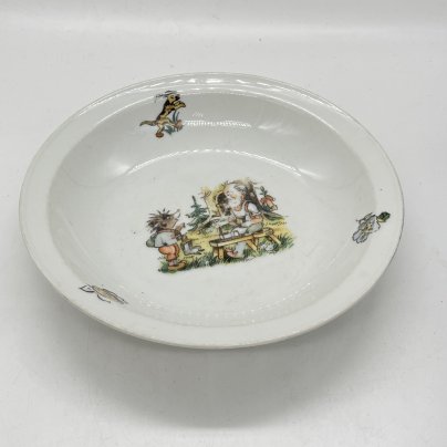 Тарелка детская со сказочной сценой, фарфор, деколь, Weisswasser Porzellan, ГДР, 1945-1960 гг.