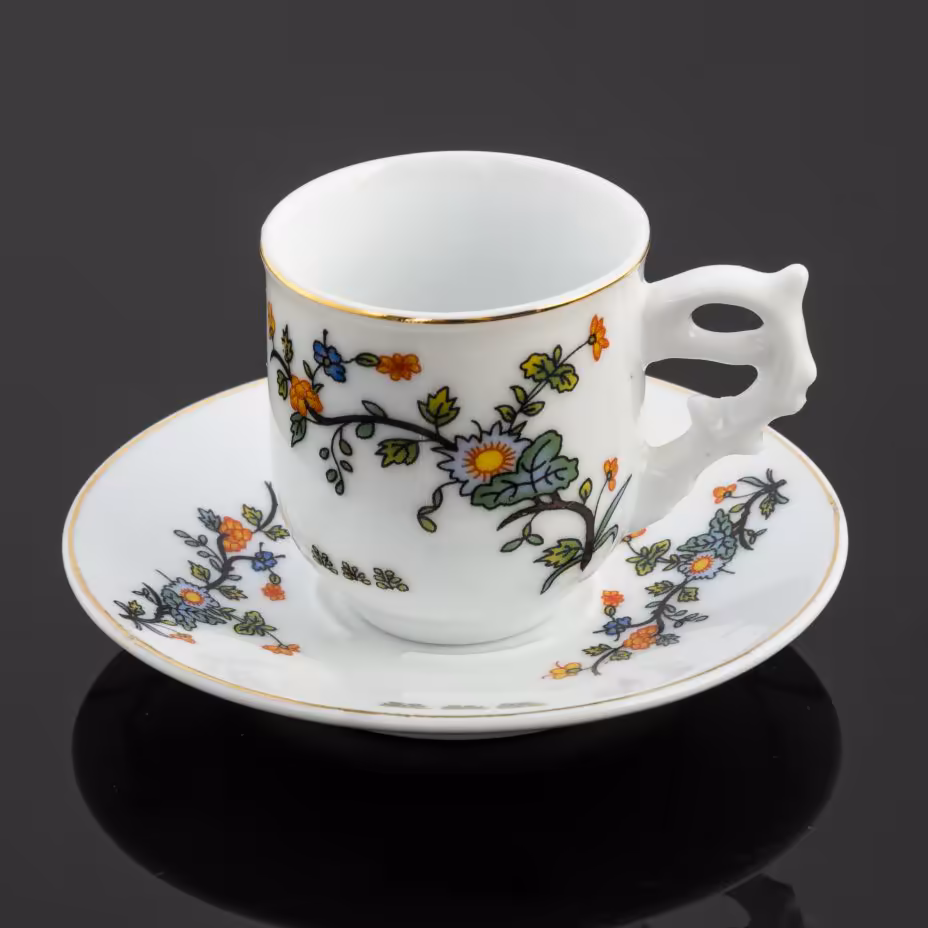 Миниатюра чайная пара, мануфактура "Decoration d'Artiste", Decoration d'Artiste