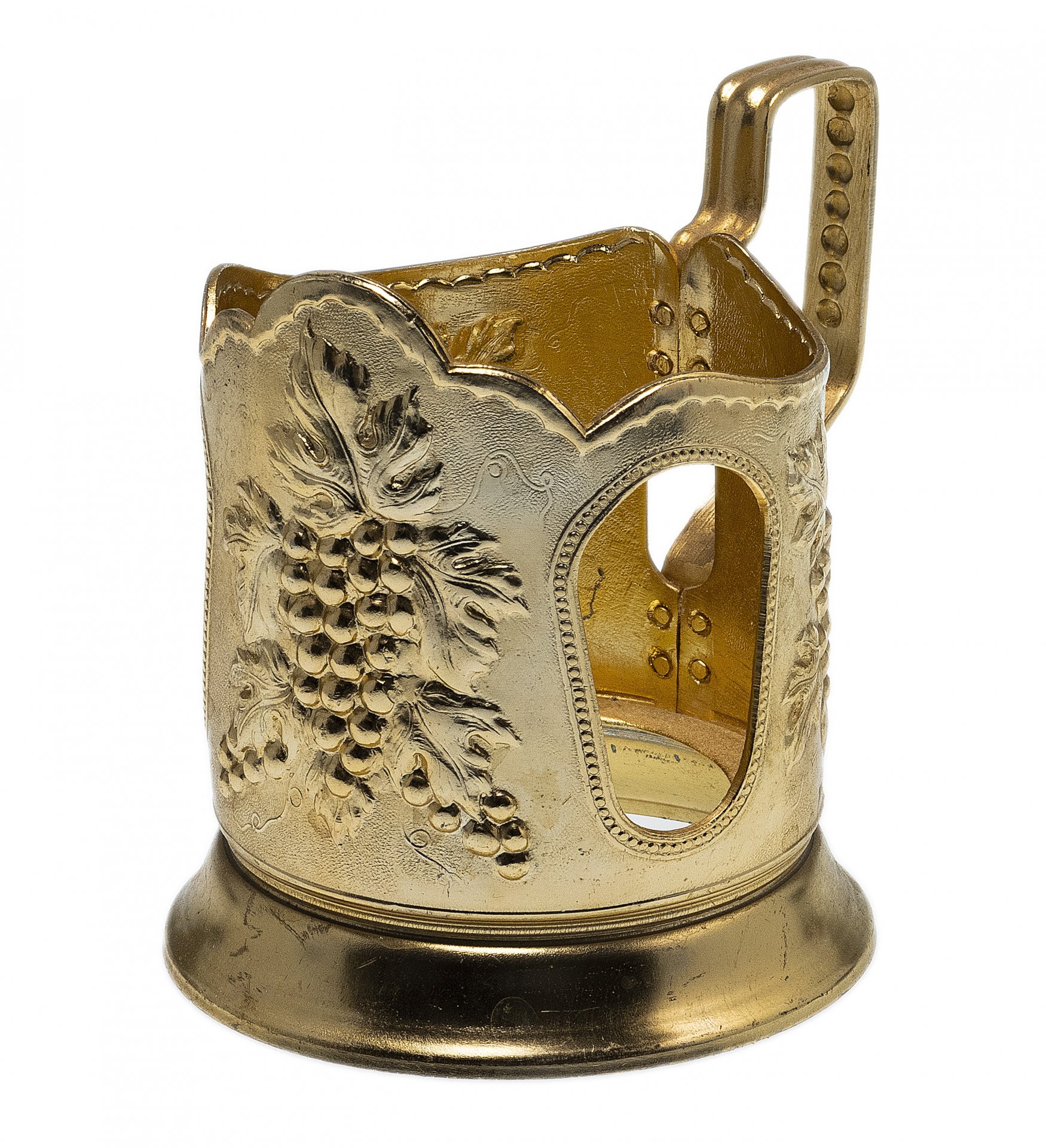Подстаканник "Виноградная лоза", алюминий, СССР, 1960-1990 гг.