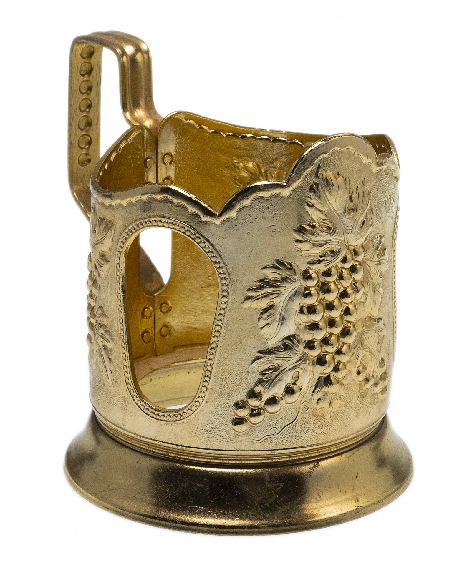 Подстаканник "Виноградная лоза", алюминий, СССР, 1960-1990 гг.
