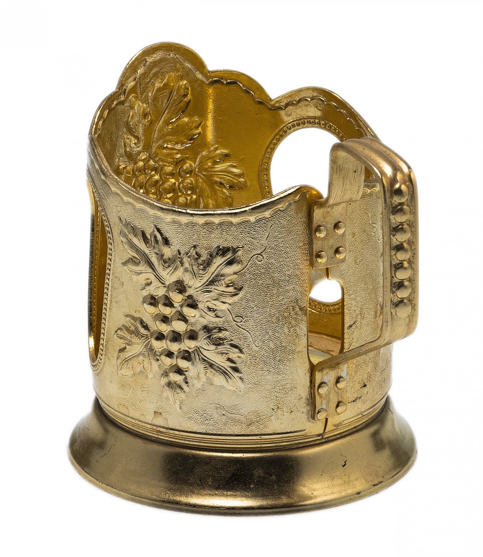 Подстаканник "Виноградная лоза", алюминий, СССР, 1960-1990 гг.